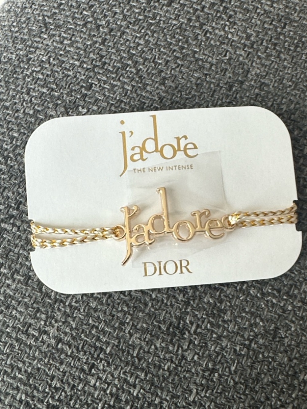 Adjustable Script charm Bracelet in Gold Tone